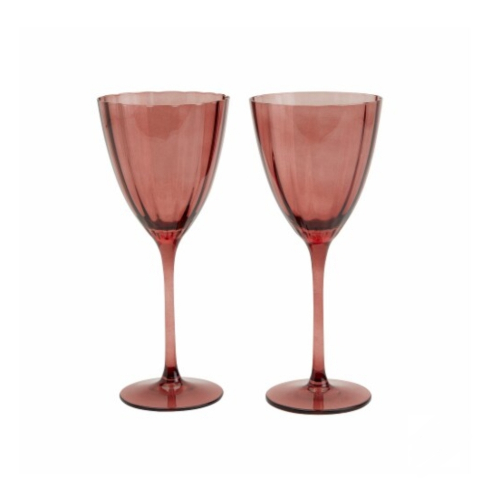 Tabletops Gallery 4pc NWT Set Bordeaux Wave Wine Glass Set 11.5oz